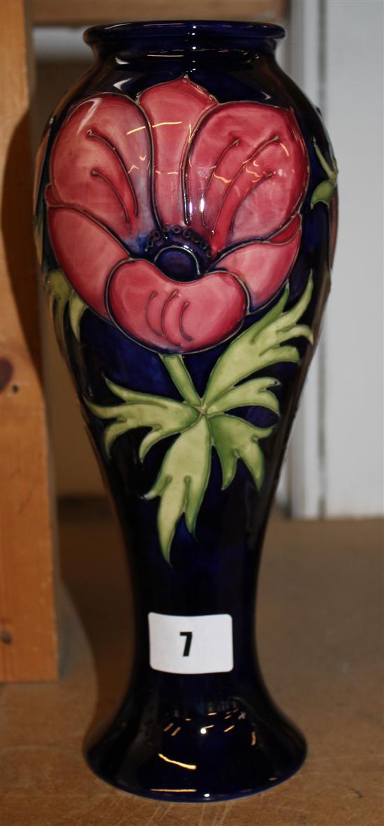 Moorcroft anemone pattern tall vase
